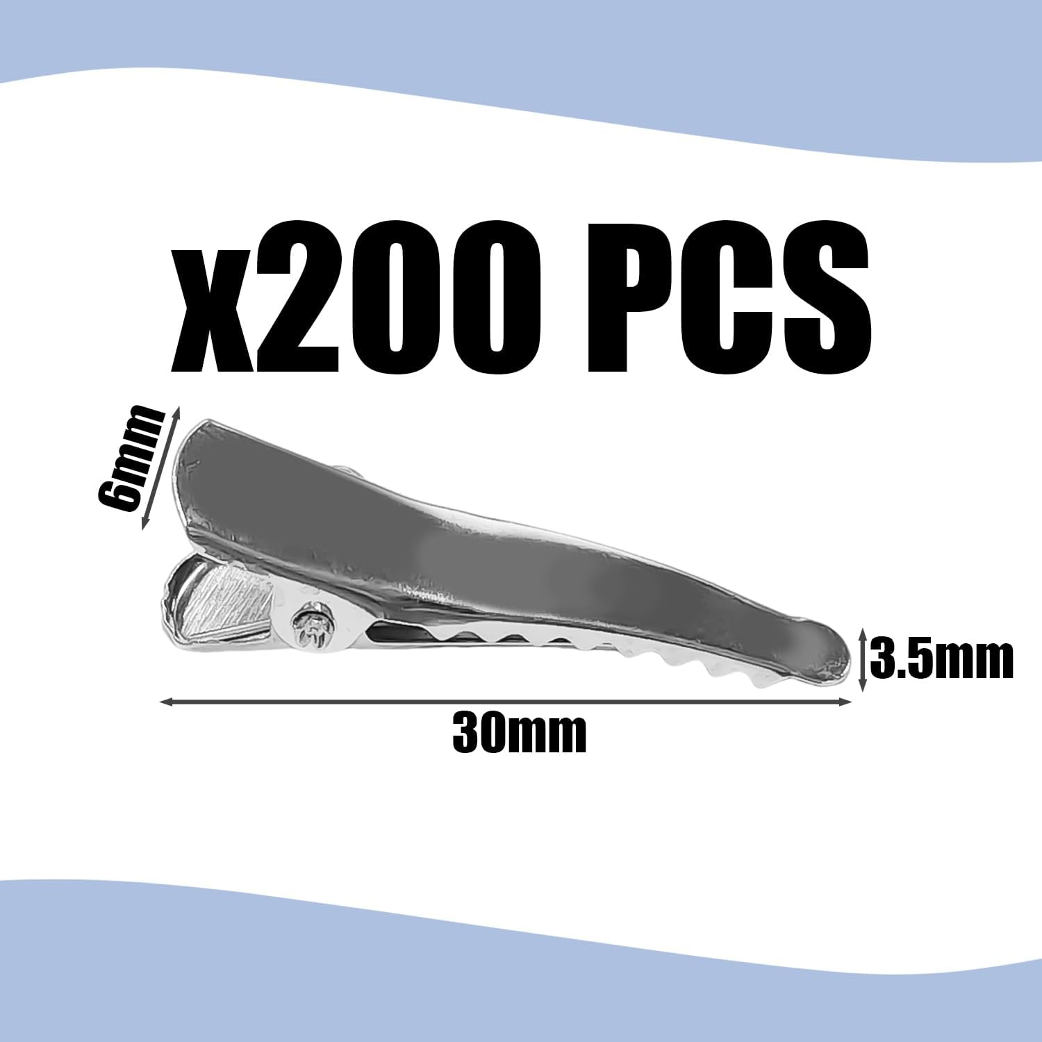 Pack of 200 Lace Mouth Clips, Simple Metal Hair Accessories, Broken Hair Finishing Clips, Handmade Hair Accessories, Snack Storage Clips image number 2