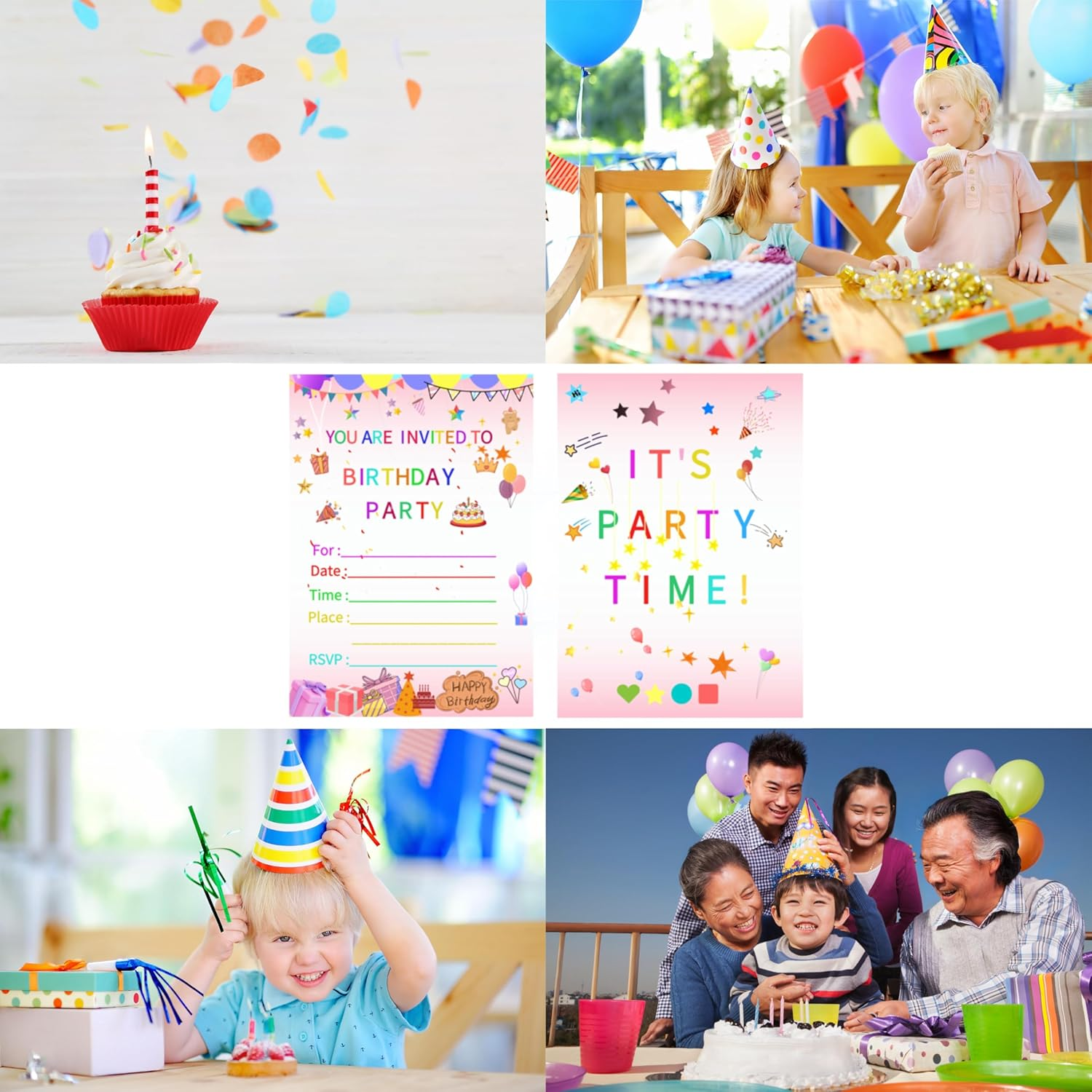 16 Pack Birthday Party Invitation Cards with Envelopes,Colorful & Attractive Invitations for Birthday Parties (Stars) image number 5