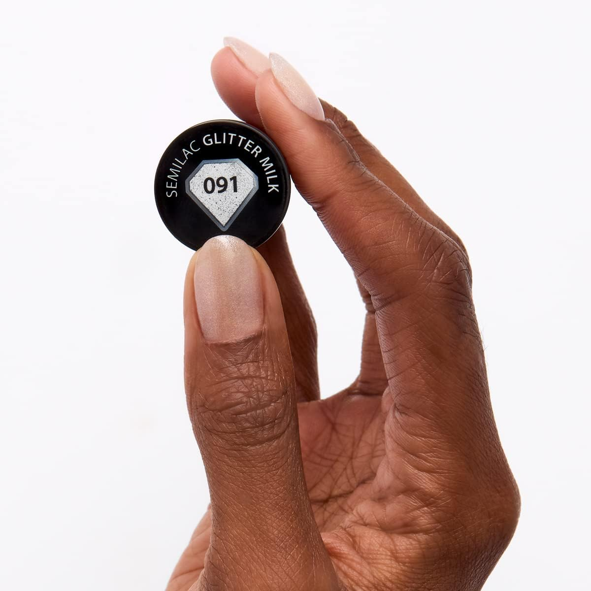 091 UV Nail Polish Hybrid Semilac Glitter Milk 7 Ml