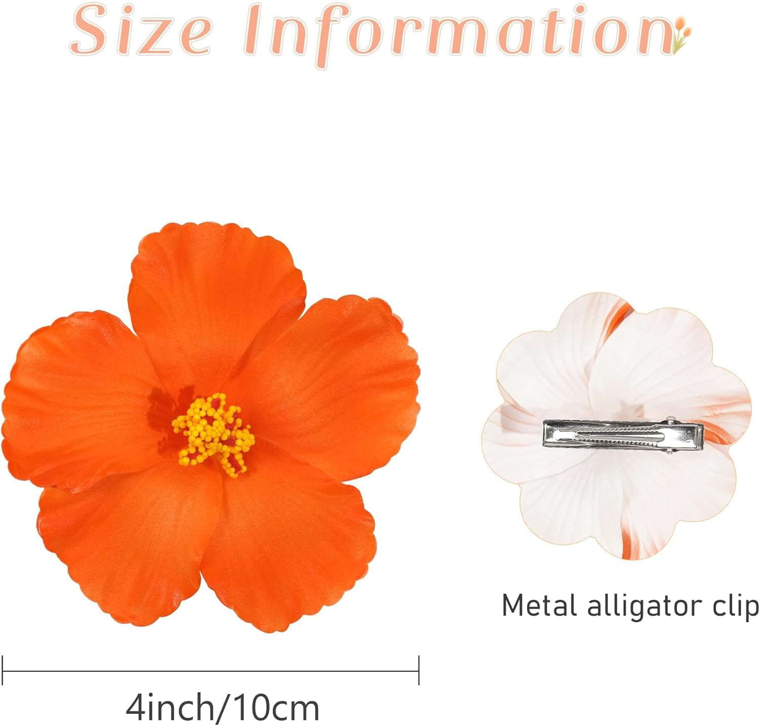 NATOSU Pack of 5 Hawaiian Flower Hair Clips, Plumeria and Hibiscus Clips for Women, Artificial Flowers Clips, Perfect for Vacation and Beach Parties Wedding