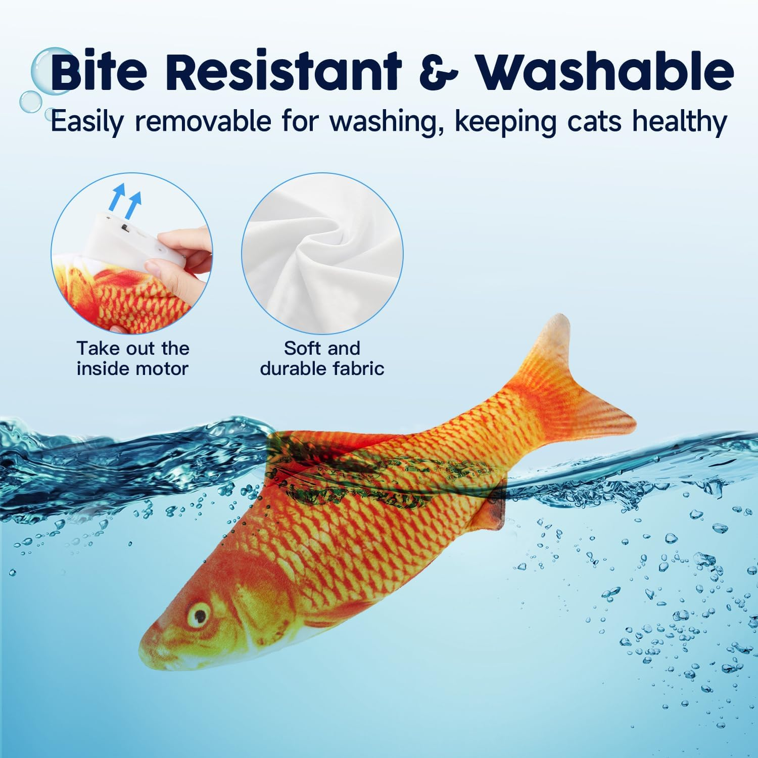 Potaroma Cat Toys Flopping Fish with Silvervine and Catnip, Moving Cat Kicker, Floppy Wiggle Fish for Small Dogs, Motion Kitten Toy Interactive Cat Exercise Toys, Mice Animal Toys 10.5" - Bright Red image number 3