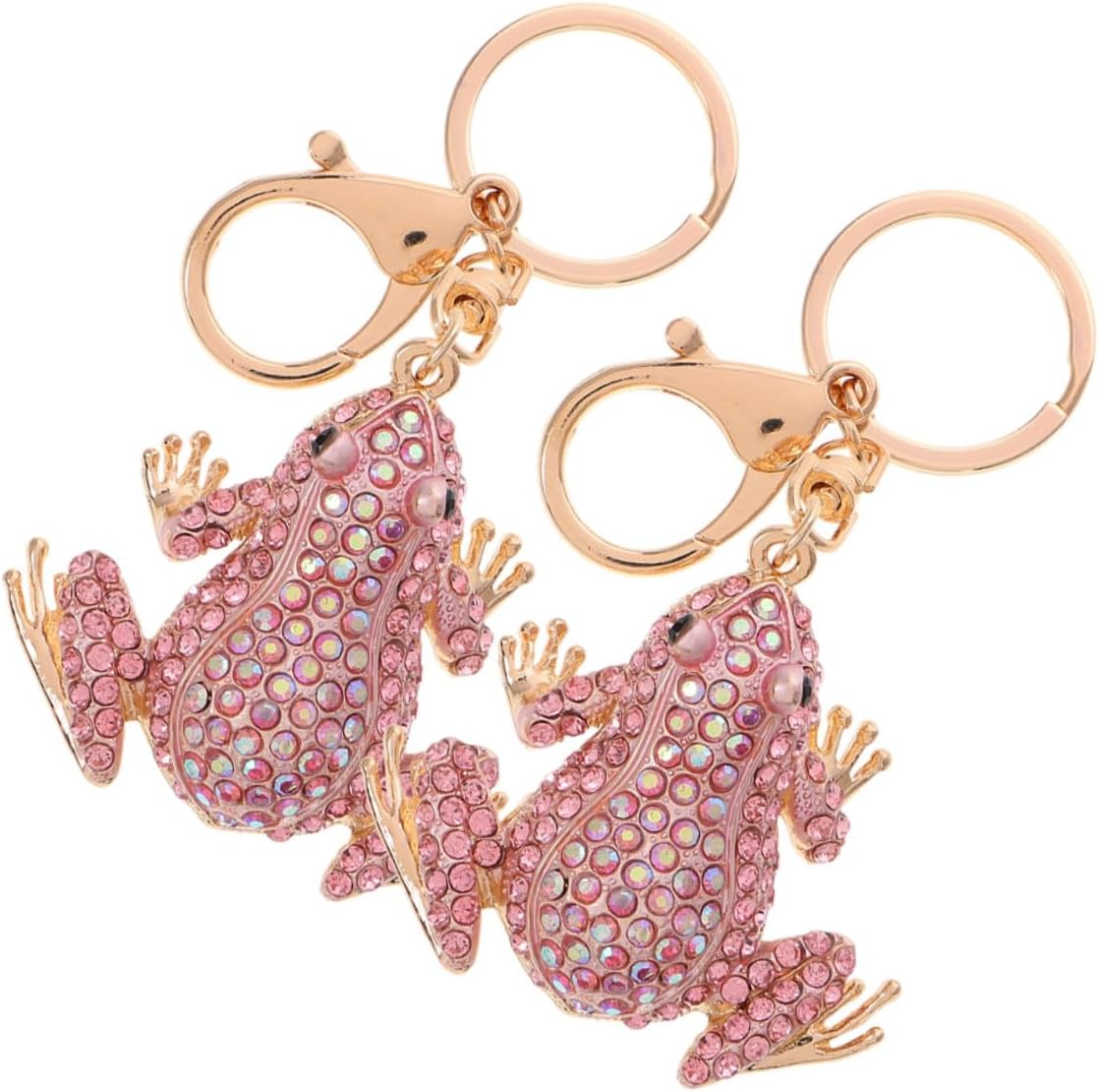 WOFASHPURET 2Pcs Animal Keychains Frog Bag Pendant Keyring Plushies Handbag Chain Cute Keychain Pendant Decoration Fashionable image number 6