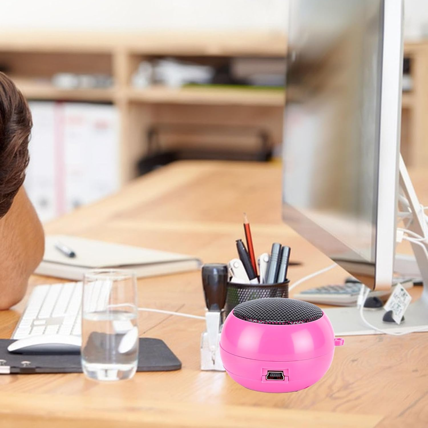 ASHATA Mini Bass Speaker, Portable Plug in Speaker with 3.5Mm Aux Audio Input, Retractable Wireless Micro for MP3, MP4, Phone, PC, Tablet, Gift Choice for Kids image number 4