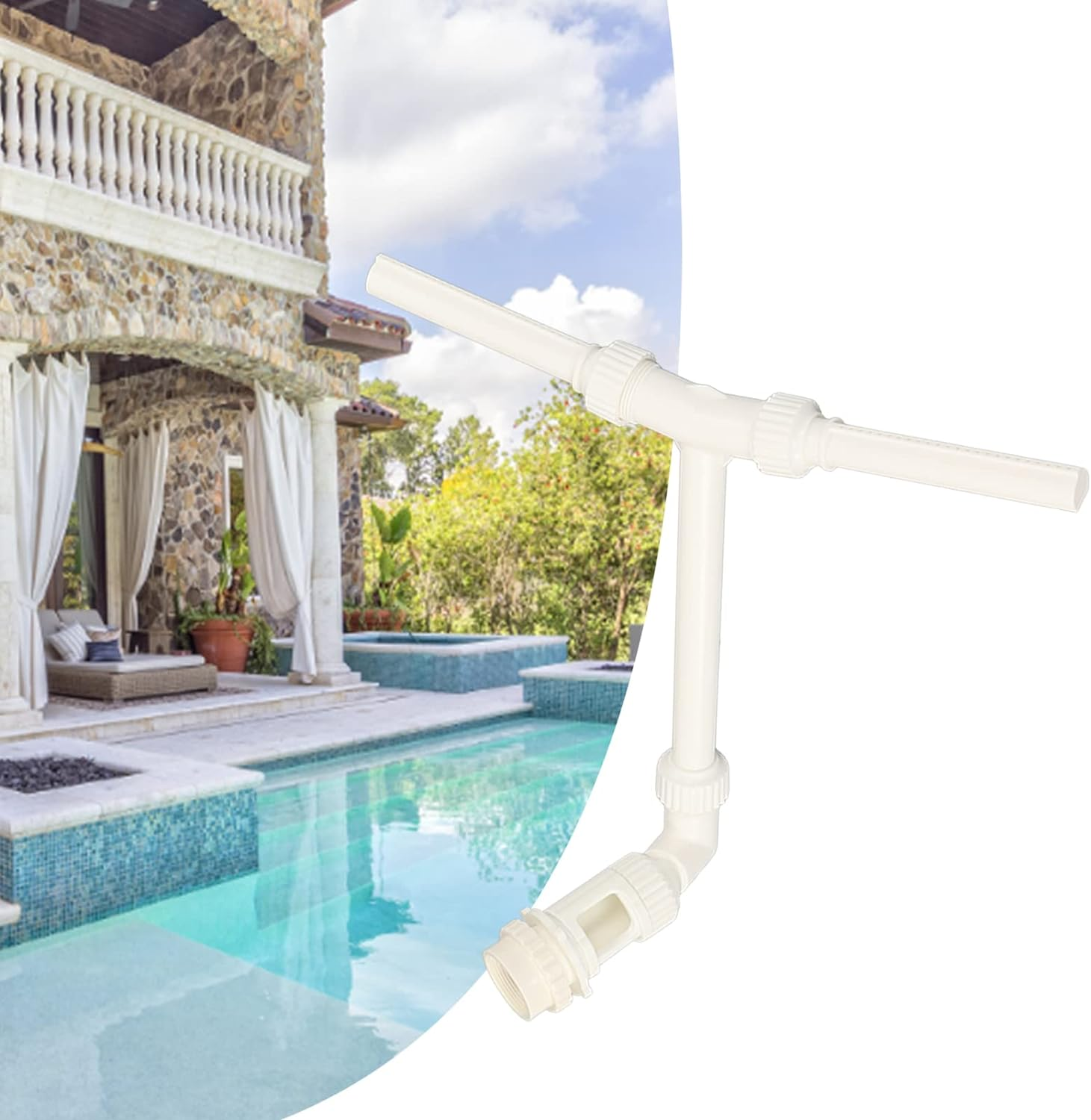 Pool Fountain PVC Adjustable Dual Pond Accessories with Internal Screw Thread G1 1 2 to G2 Adapter