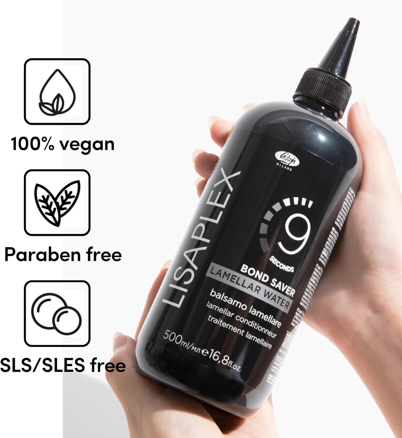 Lisaplex Lamellar Water &ndash; Works in Just 9 Seconds &ndash; Detangling, Frizz-Reducing, Repairing &ndash; Improves Softness and Shine &ndash; Reduces Blowdrying Time (8.45 Oz)