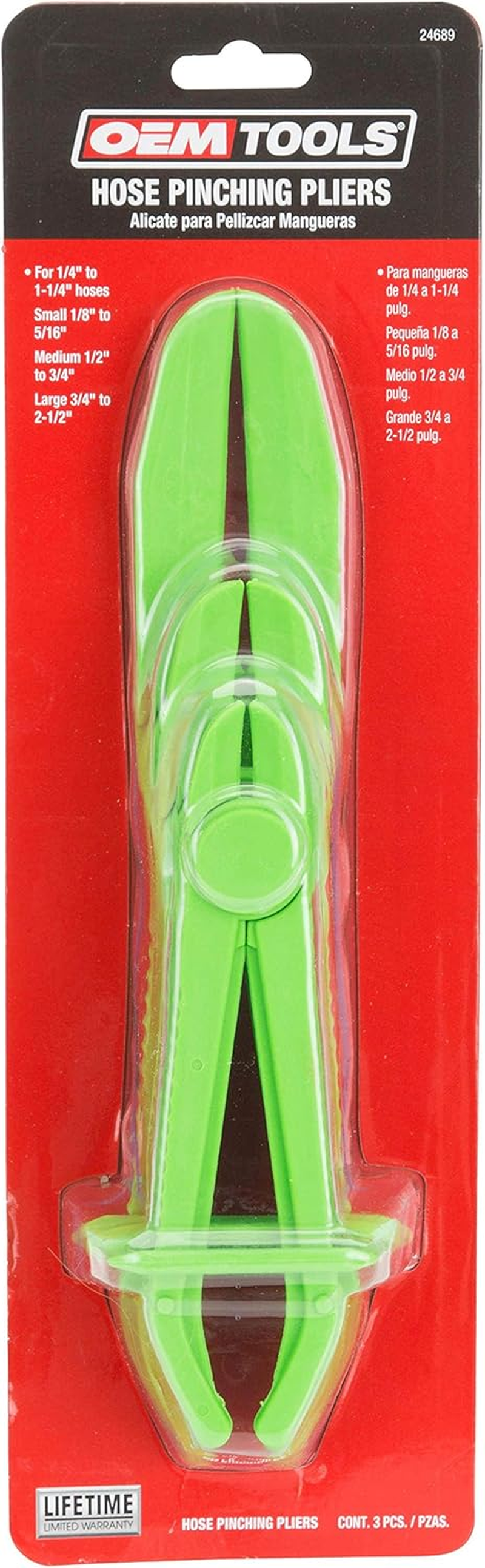 OEMTOOLS 24689 3 Piece Hose Pinching Pliers Set for Automotive Repair - Securely Seals Fuel Line, Radiator, and Coolant Hoses