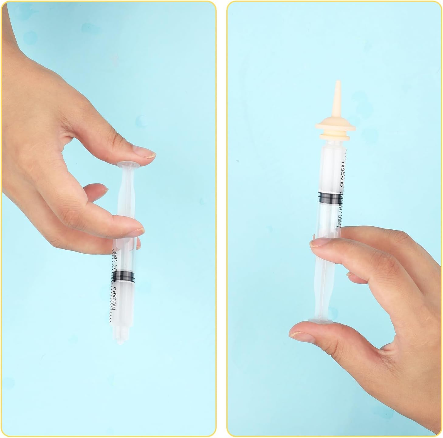 Luter 8 Packs Nipples with Syringe for Pets, Silicone Nipple Teat, Portable Puppy Feeder for Newborns, Puppies, Kittens, Rabbits, Instead of Feeding Bottles (9 Combinations) image number 6