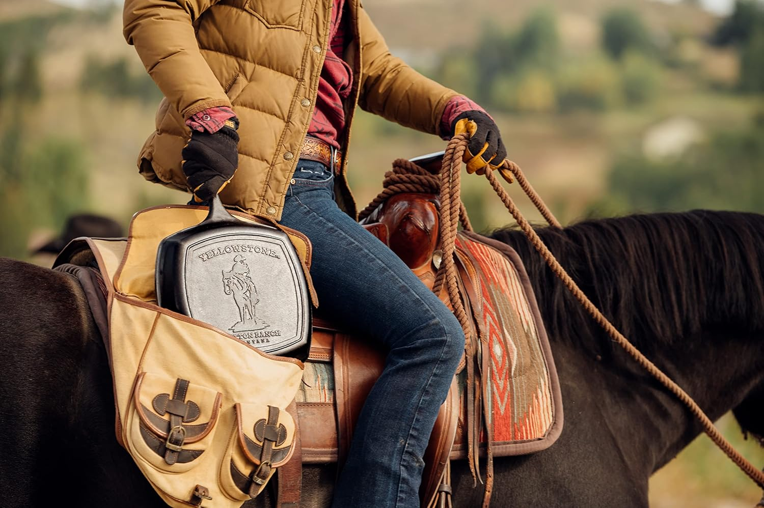 Lodge Yellowstone - 10.5" Square Grill Pan, Cowboy on Horseback image number 6