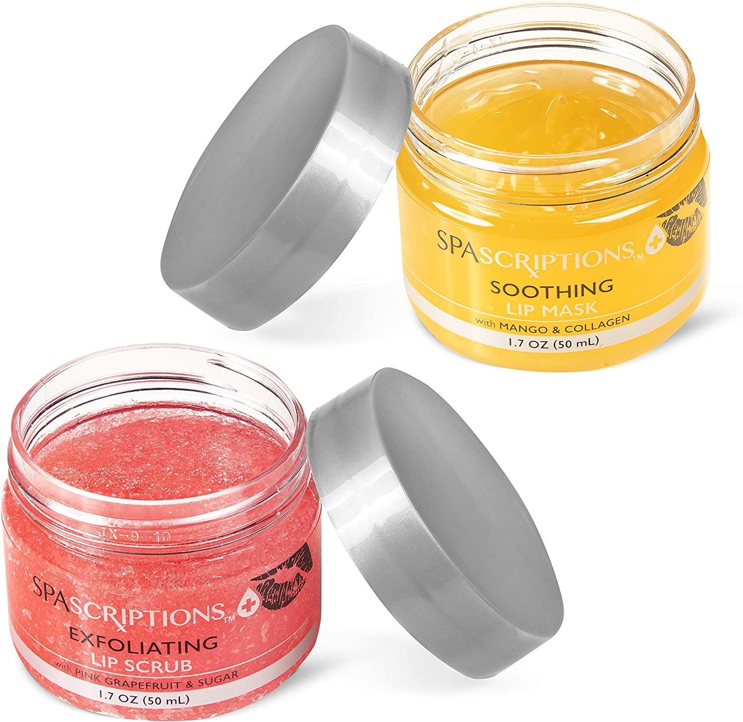 Spascriptions Exfoliating Pink Grapefruit & Soothing Mango 2 Pack Lip Kit, 400 G image number 1