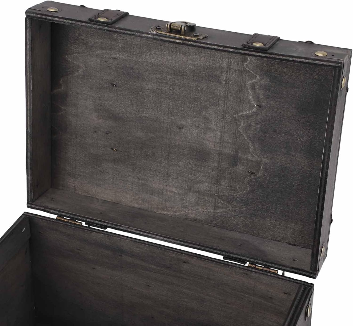 Vintage Wooden Boxes with Lock - Pirate Treasure Chest with Iron Code Lock - Wooden Storage and Decorative Box Treasure Jewelry Chest - Small Wood Box with Lid (Red Coded Lock) image number 1