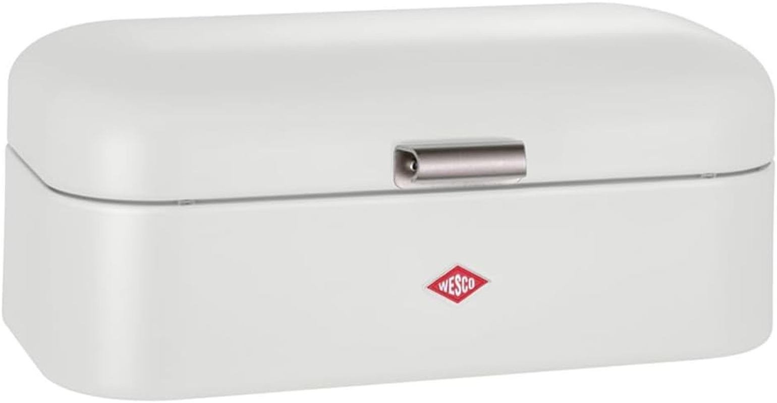 Wesco Grandy Bread Bin in Matt White, Powder-Coated Sheet Steel, Ventilation Holes and Sturdy Handle - Graphite Matt image number 6