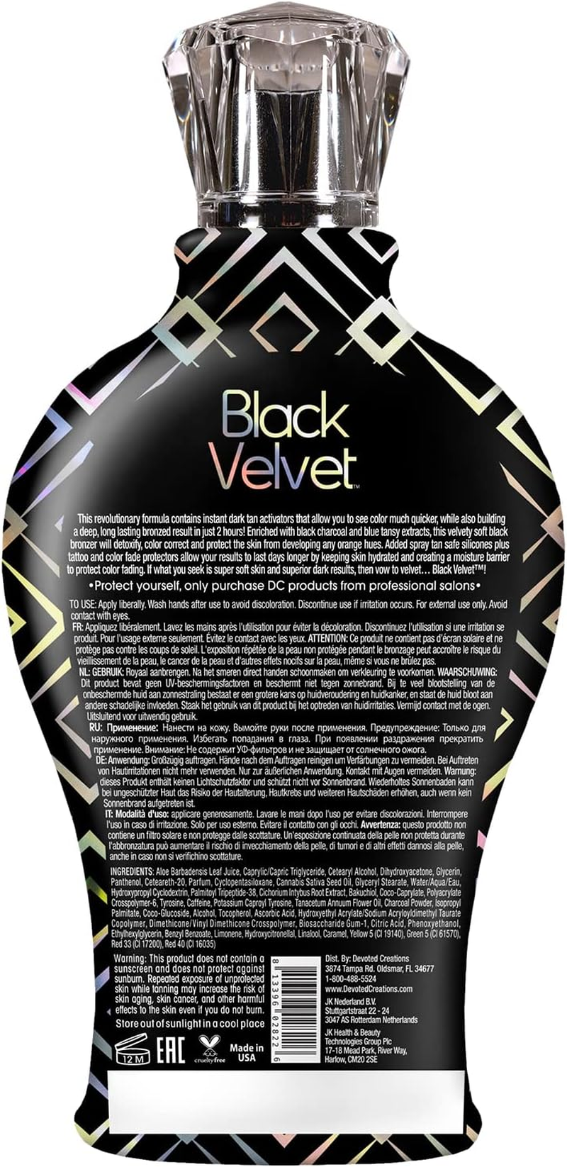 Black Velvet Anti-Orange Mattifying Black Bronzer Tanning Lotion 360Ml image number 2