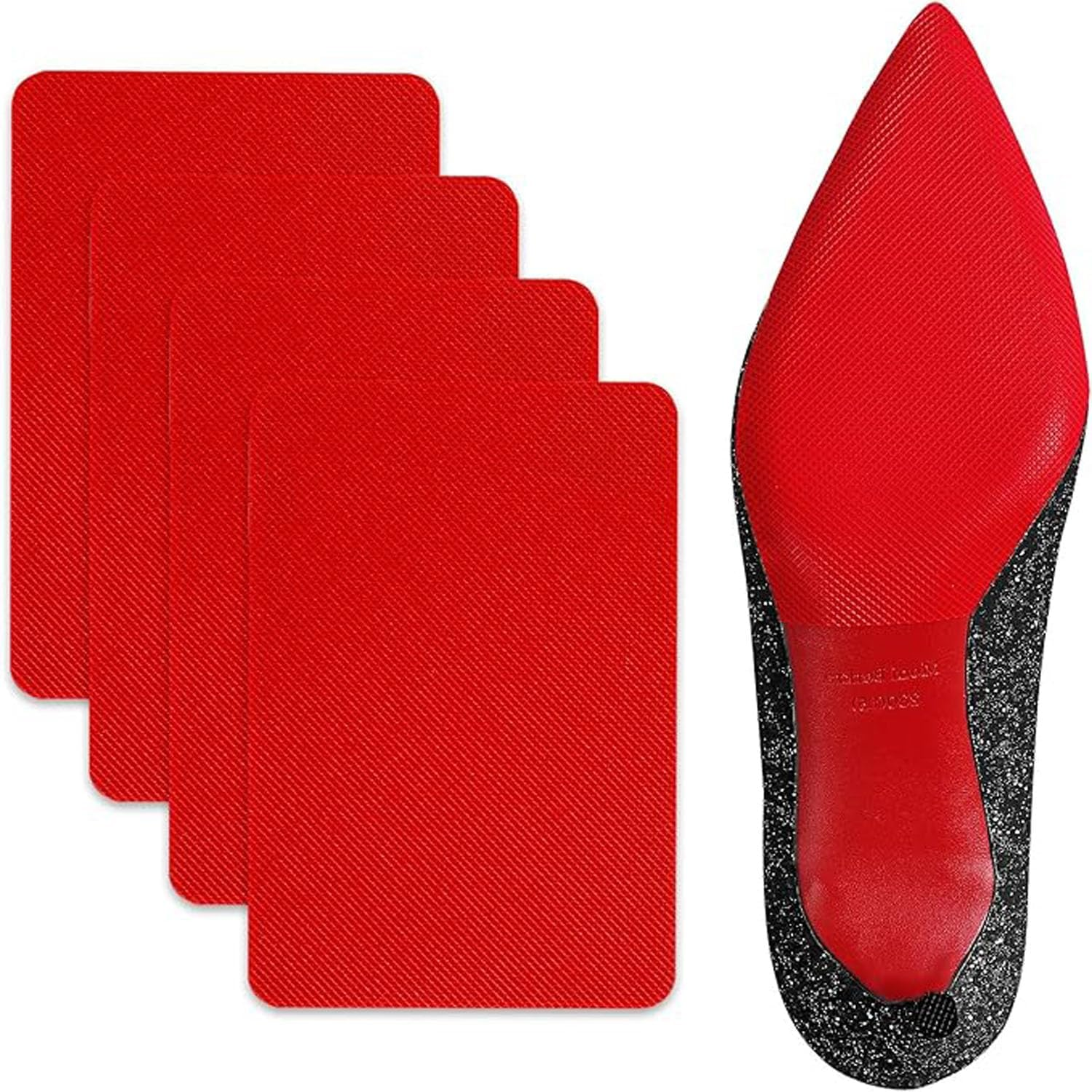 4 Pack Non-Slip Shoe Bottom Protector,Shoe Gummies on Bottom for High-Heels Leather Shoes,Grip Pads,Shoes Cover Bottoms for Women (Red)