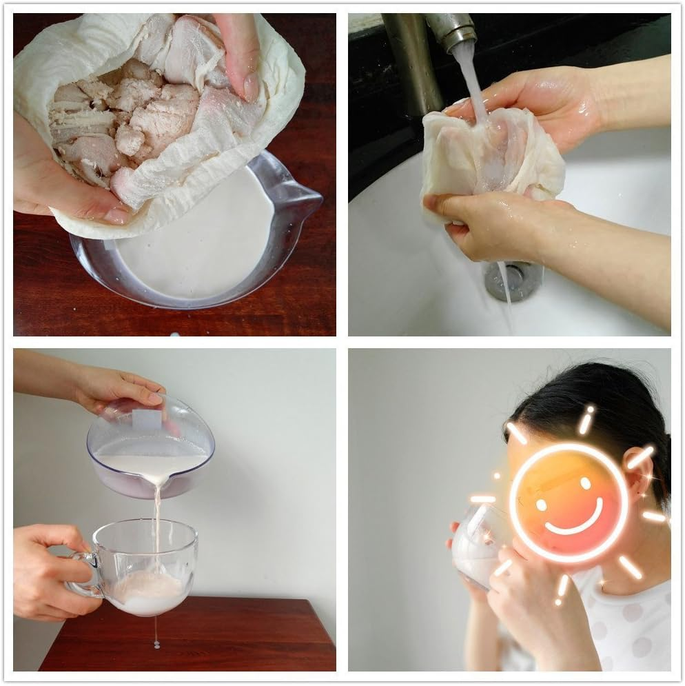 AUXIN Nut Milk Bags,100% Cotton Cheesecloth Bags,Yogurt/Coffee/Tea Strainer,Reusable Almond Milk,Oat Milk,Juice,Cold Brew Coffee,Food Grade,Reusable Washable Strainer (Large, 2 Pack) image number 1