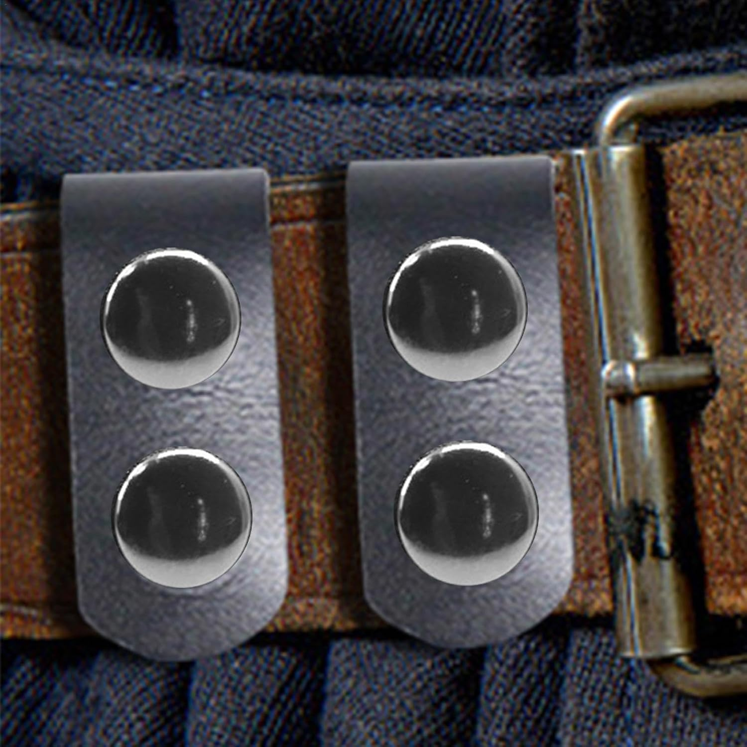 Shurzzesj Belt Keepers with Double Snaps,Wide Duty Belt Retainer | Multi-Purpose Outdoor Belt Buckle for Security, Law Enforcement Personnel, Outdoor Enthusiasts