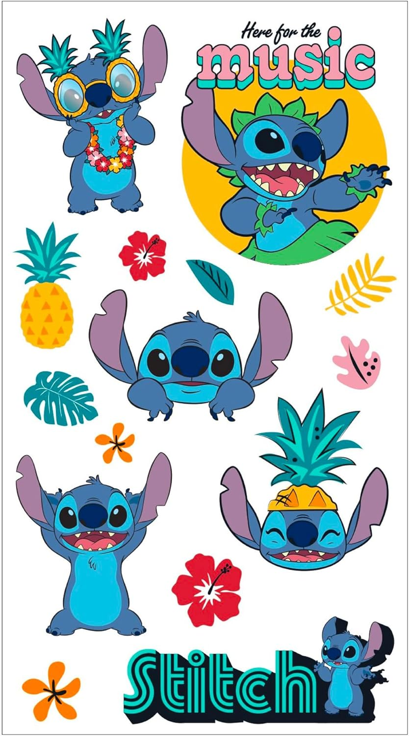Silver Buffalo Lilo and Stitch Tropical Flowers Twist Spout Plastic Water Bottle with Stickers You Stick Yourself, 32 Ounces image number 2