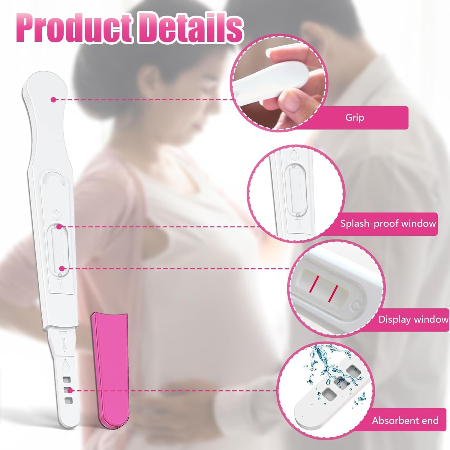 Pregnancy Tests Stick, 5 Pack Early Detection HCG Tests, Midstream Pregnancy Test, Easy to Use, Accurate Sensitive, Rapid Result (5 Pack ） image number 5