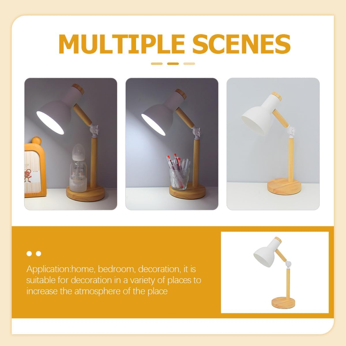 Vaguelly Nordic Style LED Desk Lamp Warm Light USB Dimmable Reading Table Lamp Eye Protection for Bedroom and Office Use image number 1