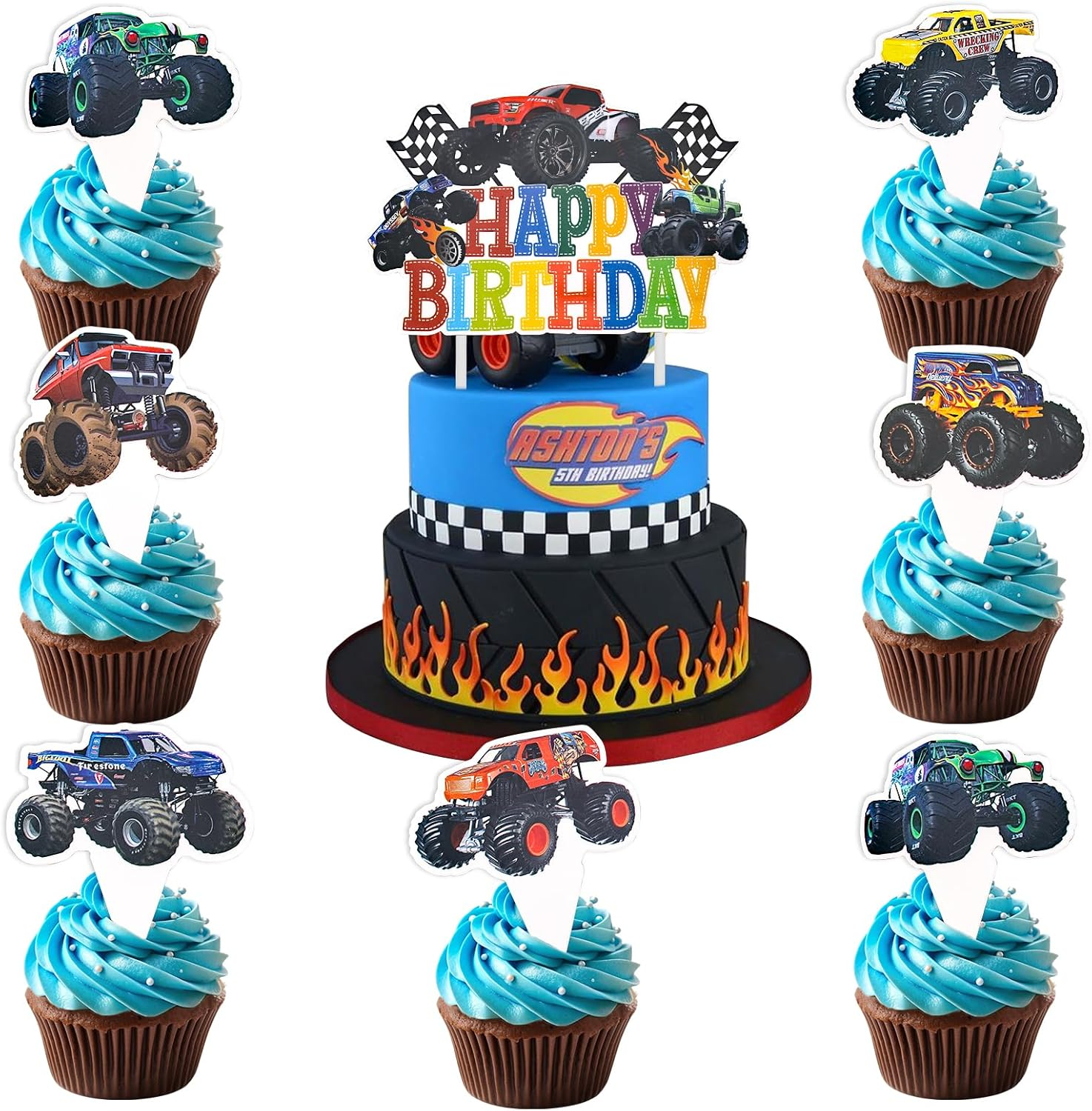 ENLACE Pack of 36 Sea Animals Cupcake Toppers, Ocean Theme Cake Decoration for Birthday, Christening