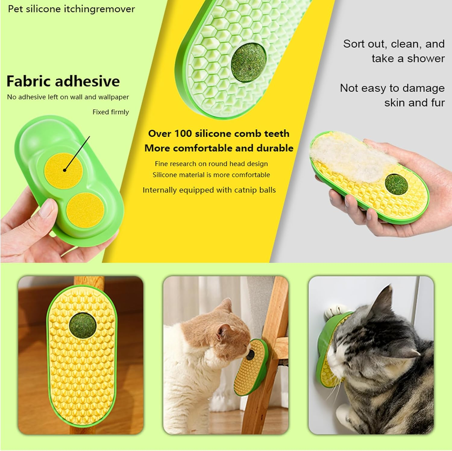 Moguri Catnip Toy Balls for Sticking on the Wall, Cat Toy Ball, Catnip Wall Balls for Licking Cats, Cat Face Scratcher, Cat Self Care Device image number 5