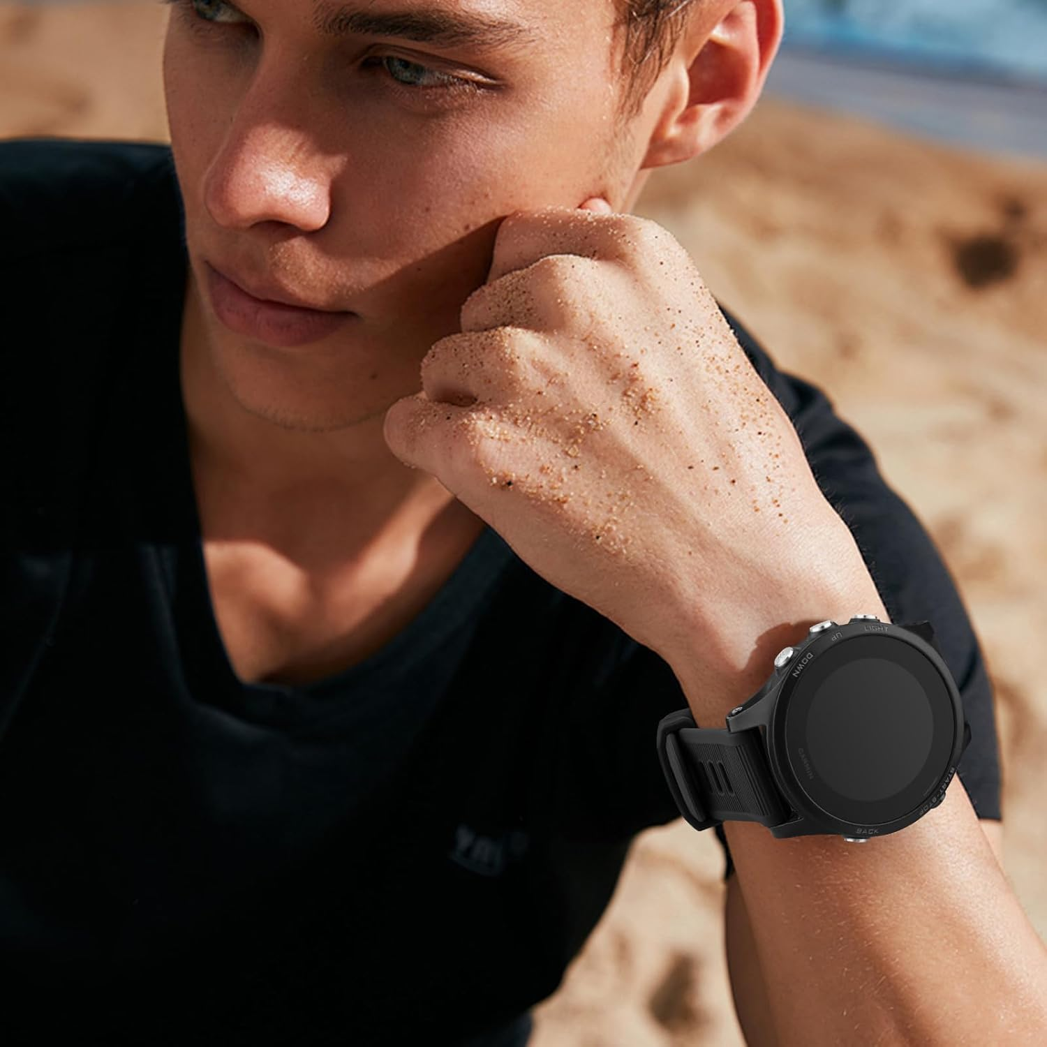 Leonids Bands for Garmin Forerunner 945 Band/Forerunner 935 Bands without Pins, Soft Silicone Sport Band for Garmin Fenix 6 GPS/6 Pro GPS Sapphire, Fenix 5/5 Plus, Approach S60 for Men (Not for Forerunner 945 Music) - Gray image number 4