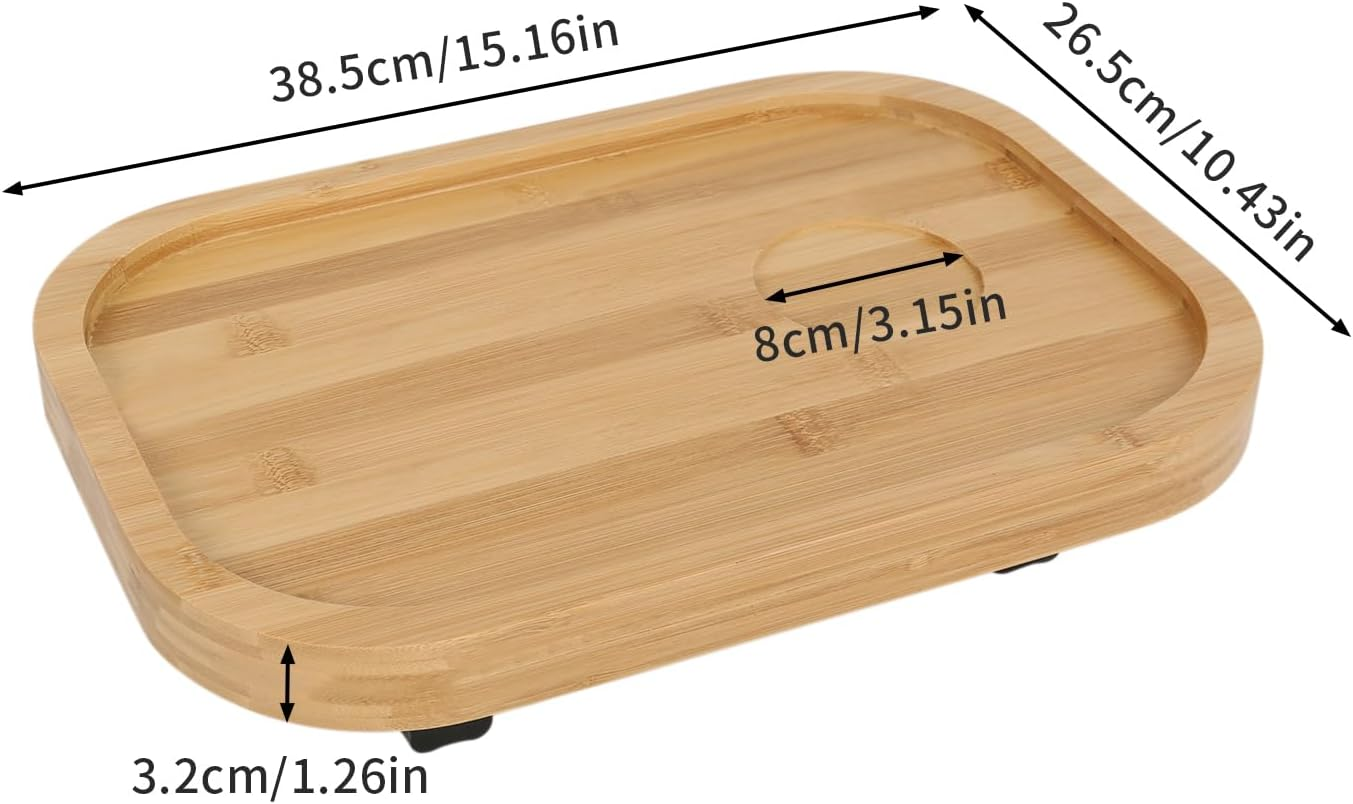 Bedside Shelf, round Edge Space Saving Wooden Bedside Clip-On Table, 1-8Cm Adjustable Safe Modern Simple Stable Bed Side Table for Bedroom (Wood) image number 4