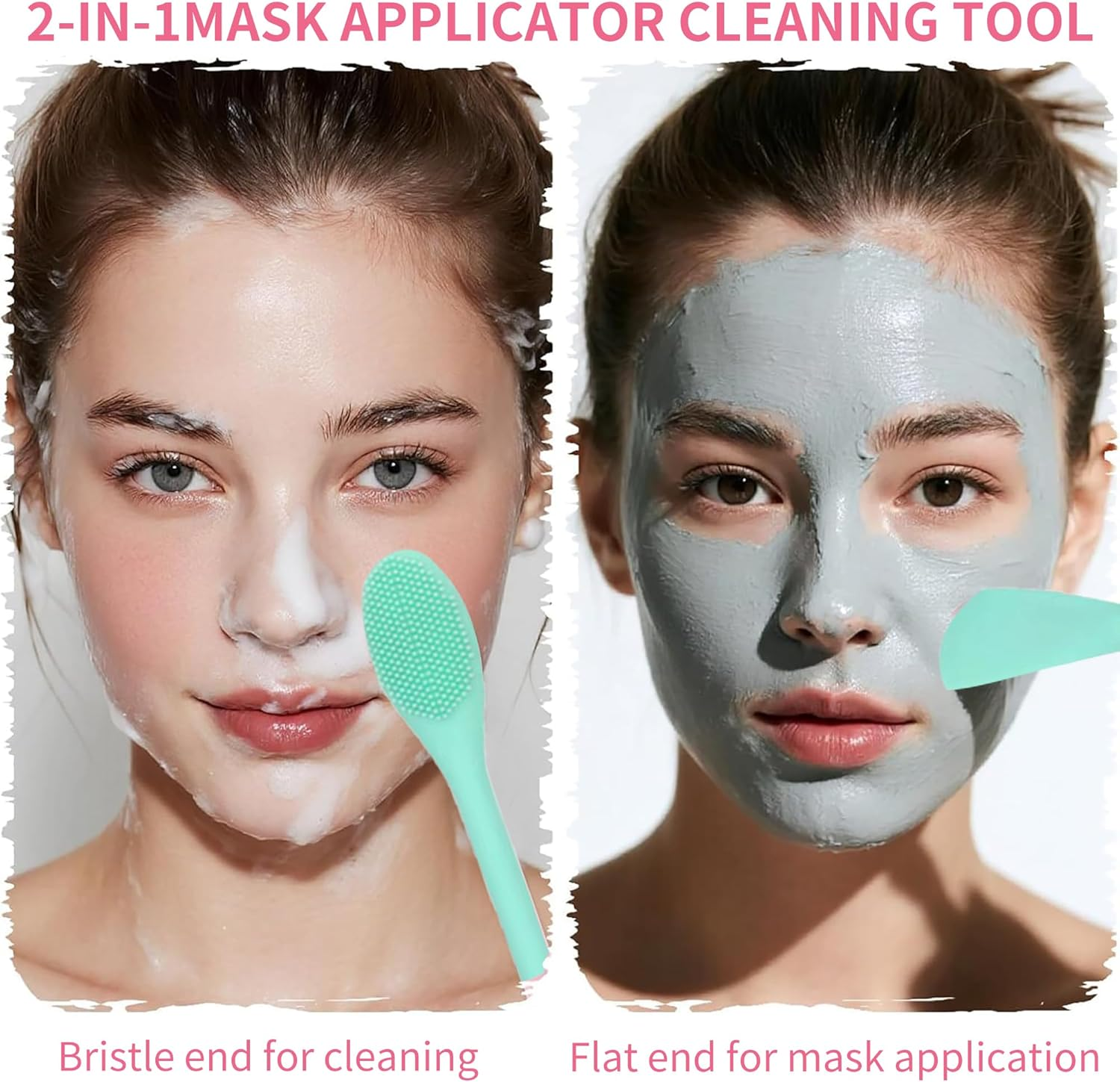 Silicone Blackhead Remover Tool and Pore Cleansing Brush, 5Pcs Face Scrubber Set with Facial Cleansing Brush, Face Mask Applicator, Deep Pore Scraper Kit for Women and Men image number 1