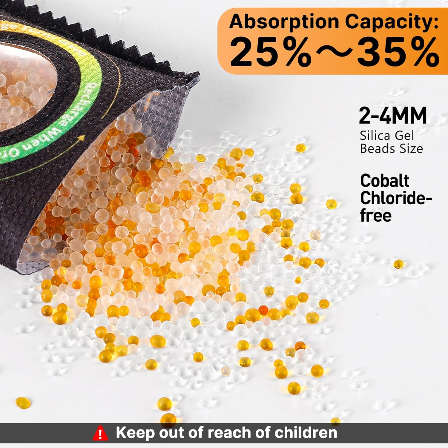 100G [4 Packs] Color Indicating Silica Gel Desiccant Packets, Rechargeable Desiccant - Moisture Absorbers for Bins, Gun Safes, Suitcases, 3D Printing Filaments, Electronics, Cars image number 3