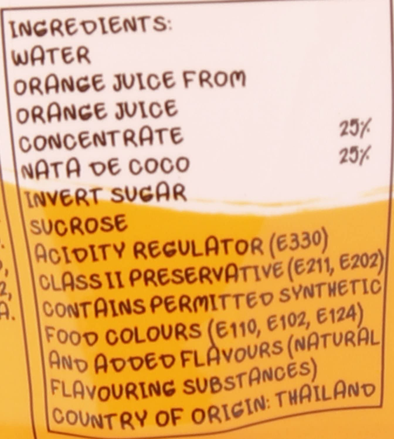 Mogu Mogu Orange Juice Drink with Nata De Coco | Refreshing Asian Drinks with Chewy Jelly | Fruity Sweet Mogu Mogu Drink | Popular Nata De Coco Drinks | Orange Flavour | 320Ml Bottle - 320 Ml (Pack Of 1) image number 5