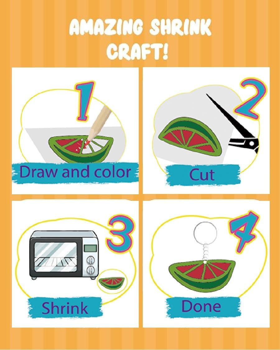 280 Pcs Heat Shrink Plastic Sheet Kit,Craft Kits,2 Pcs Luminous Shrink Sheets,4 Pcs Green Shrink Sheets,2 Pcs Shrinky Art Paper with Pattern and 12 Pcs Shrinky Art Paper,With 260 Pcs Craft Accessories,For DIY Ornaments Earrings Pendants or Creative Craft image number 3