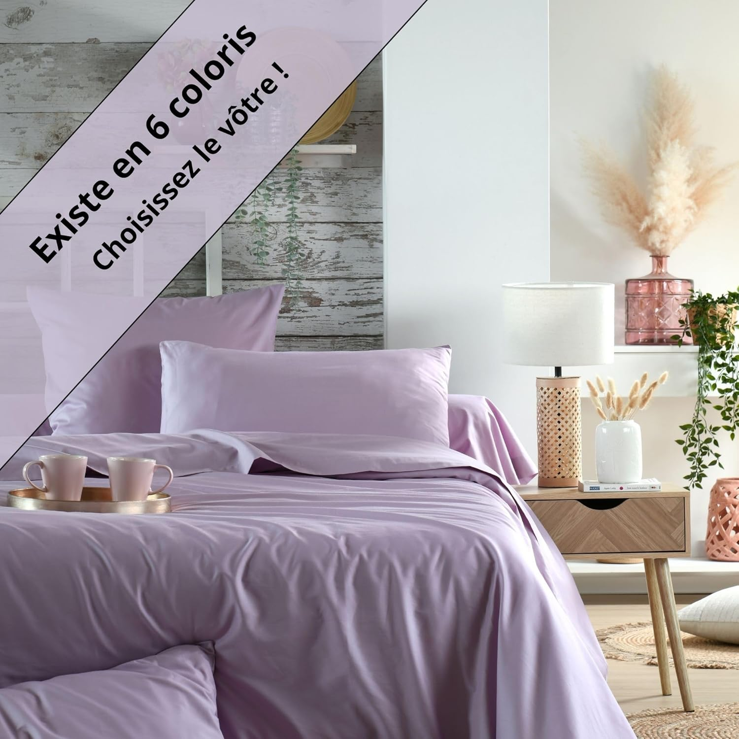 STOF - Flat Sheet - Size 180 X 290 Cm - Quality Cotton Percale - 100% Cotton with Oeko-Tex Certified - Colour: Parma - Elys&eacute;e Model - Bed Linen for Home - Soft and Comfortable image number 2