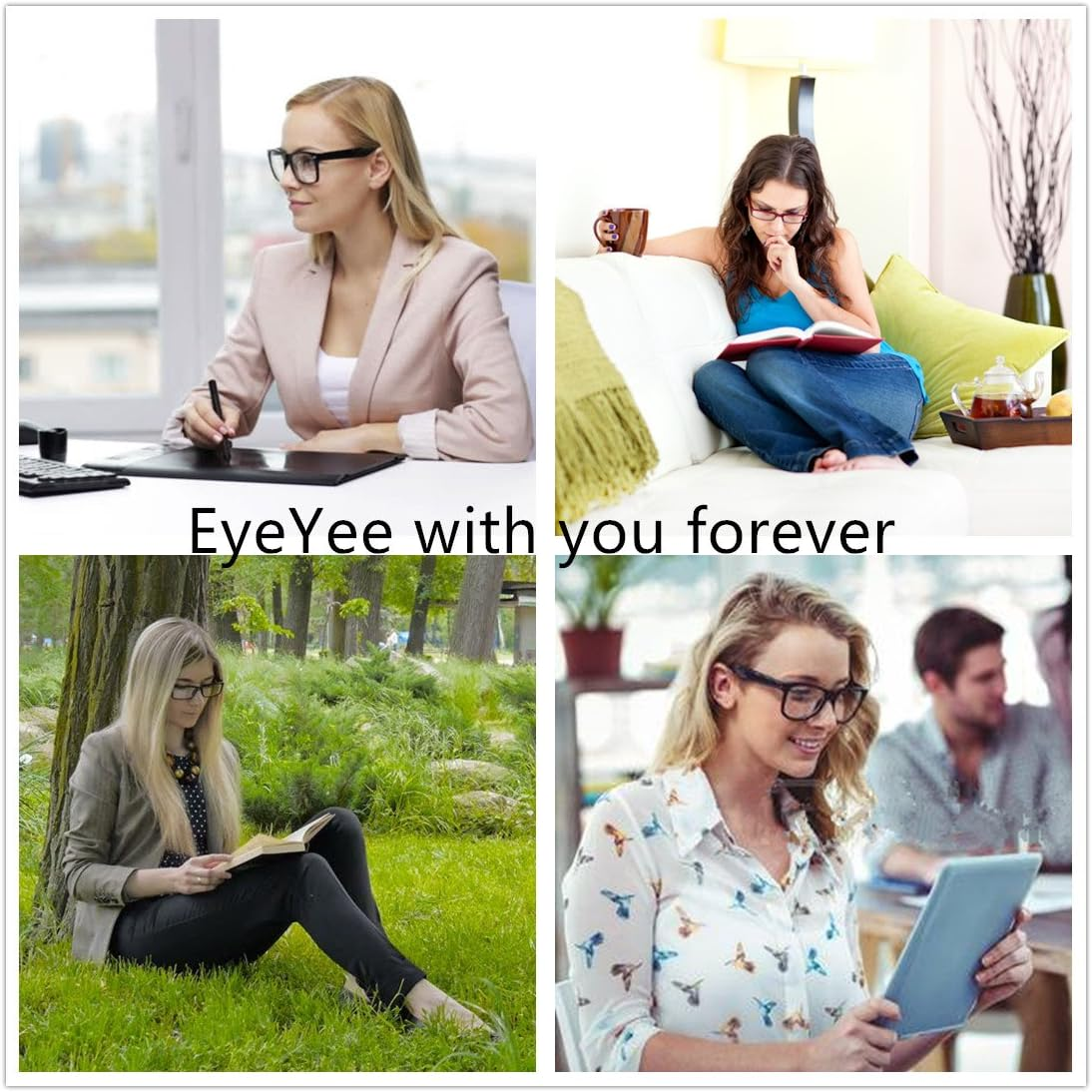 Blue Light Reading Glasses round Frame Spring Hinge Block UV Reduce Digital Eye Strain Comfortable Fit - 0.5 X, Tortoise image number 6