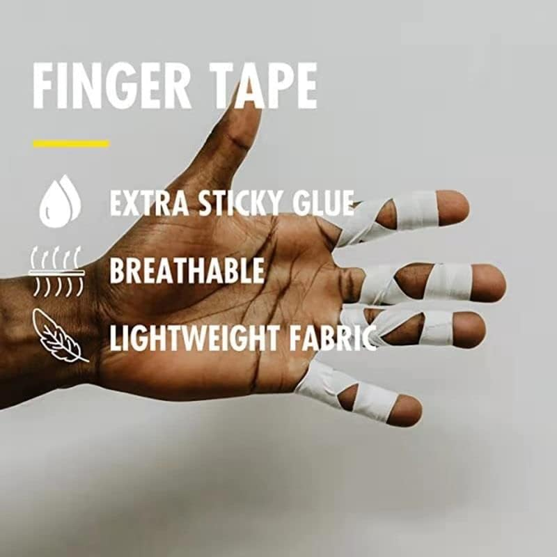 Athletic Finger Tape, Strong Athletic Tape for Grappling, Brazilian Jiu Jitsu (BJJ), Judo, Rock Climbing,Bouldering, Crossfit and Martial Artsand MMA, 0.3 in X 45 Feet, 10 Rolls per Pack (White) image number 1