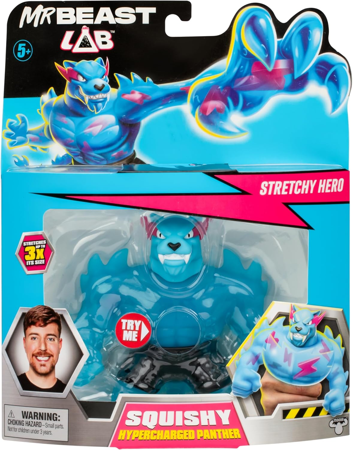 Mrbeast Lab 24736 Stretchy Figure by Heroes of Goo JIT Zu, Squishy Hypercharged Panther, Multi-Coloured image number 1