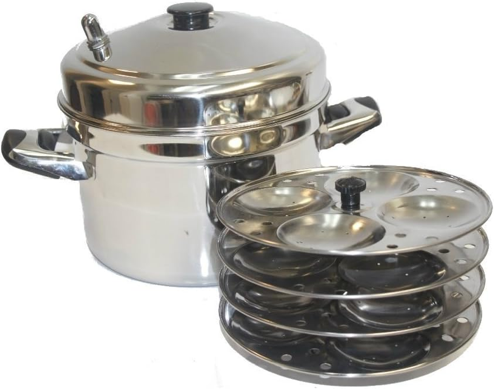 Tabakh IC-204 4-Rack Stainless Steel Idli Cooker with Strong Handles, Makes 16 Idlis image number 1
