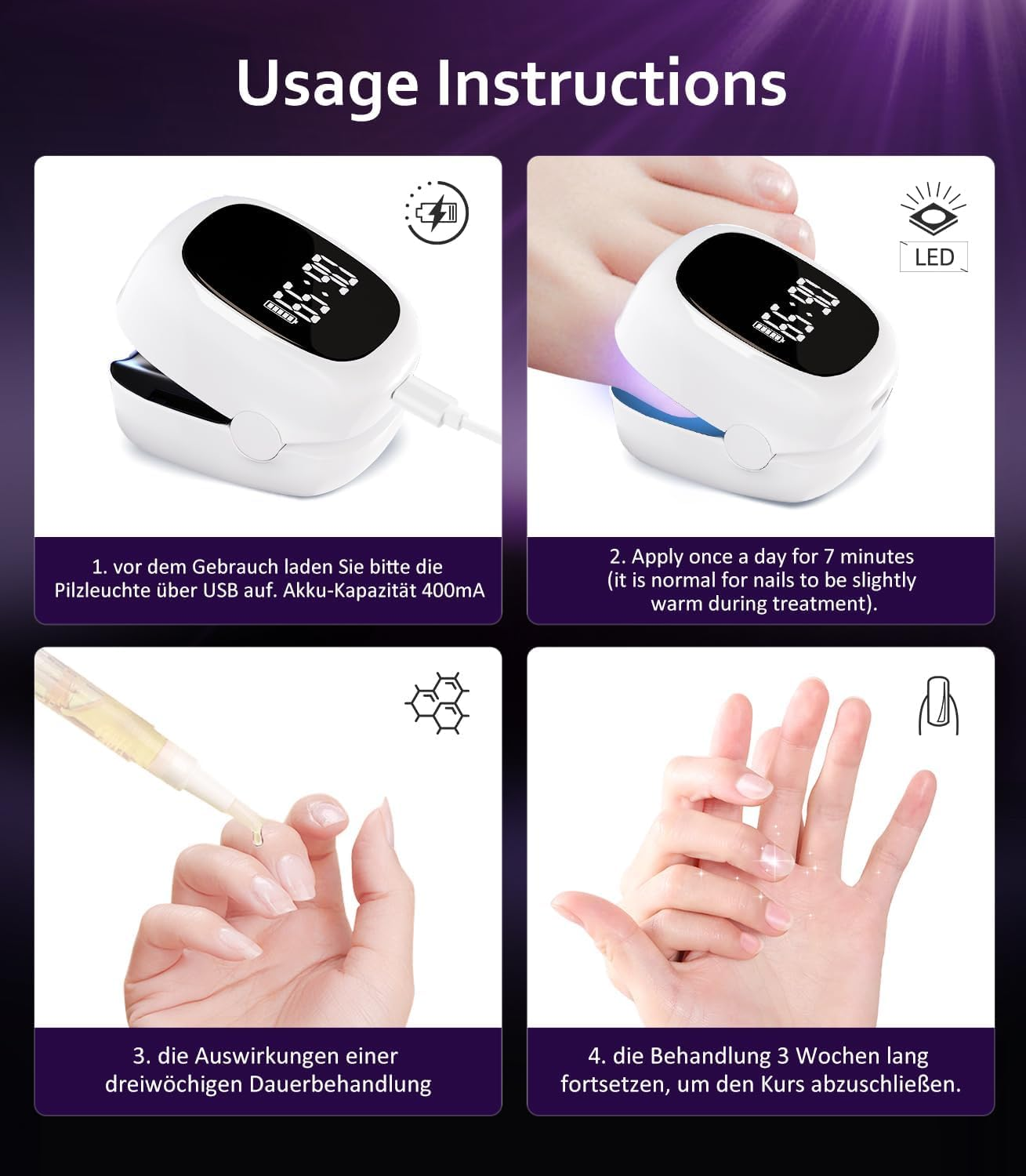 LOZLTX Nail Fungus Laser Device, Upgrade 3 X 470 Nm Blue & 1 X 905 Nm Infrared Light, Nail Fungus Laser 【21 Days Fast Acting】Nail Fungus Test Winner image number 1