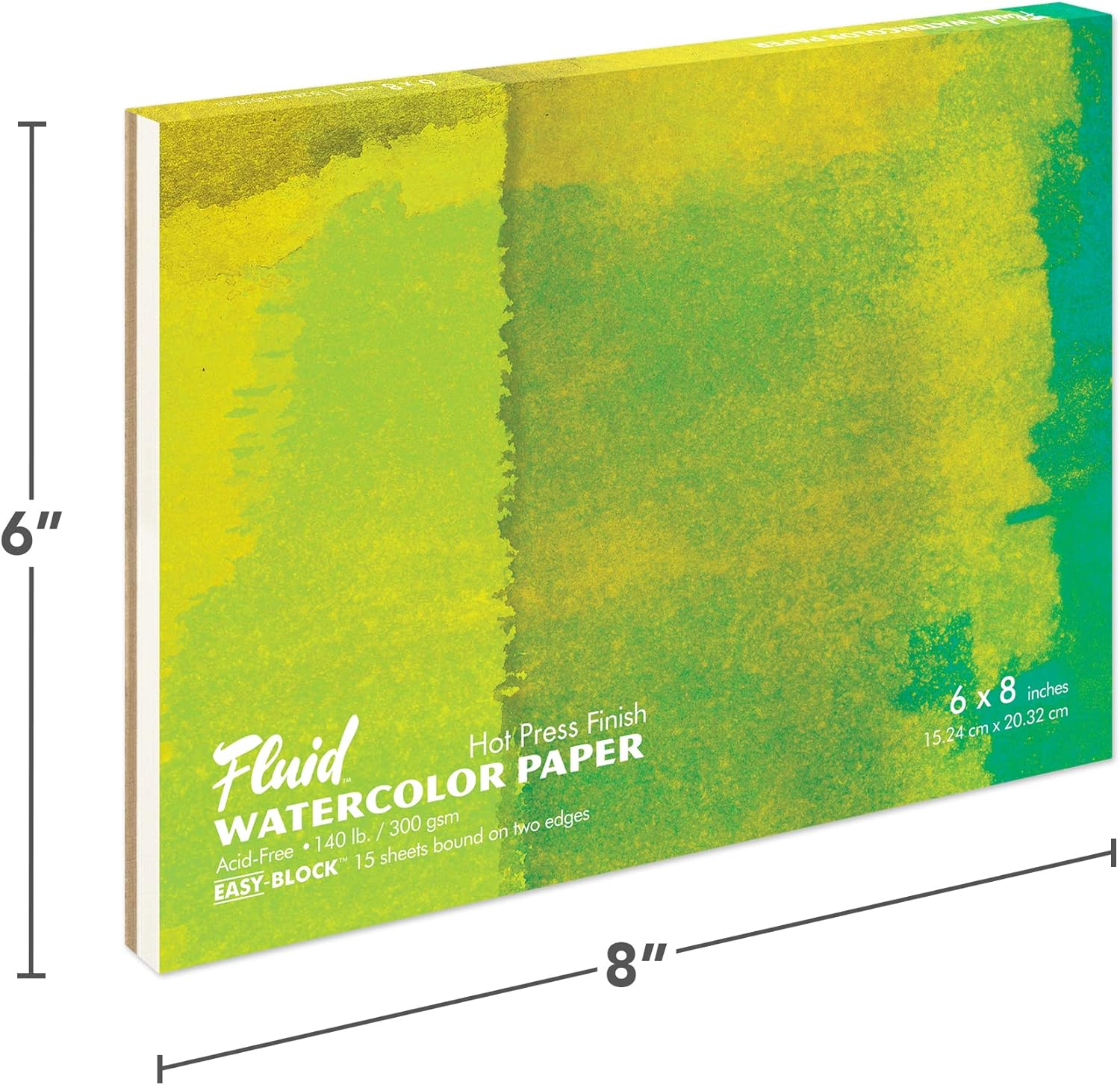 Speedball Fluid Easy HP Watercolour Block Pad, 15 Sheets 6X8 Inches, Quality and Durability for Artistic Expression, Ideal for Wet and Dry Art Techniques image number 2