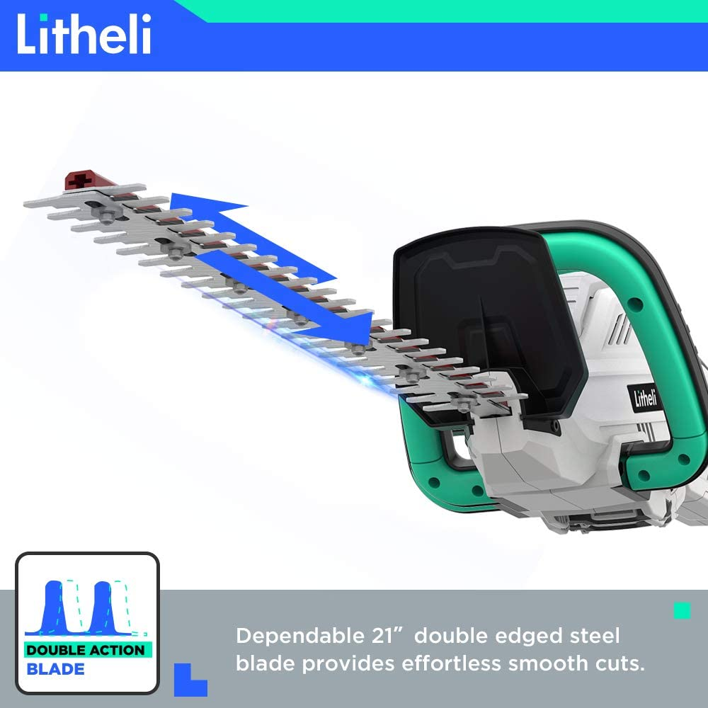 Litheli 40V Cordless 21 Inches Hedge Trimmer, Multicolor image number 4