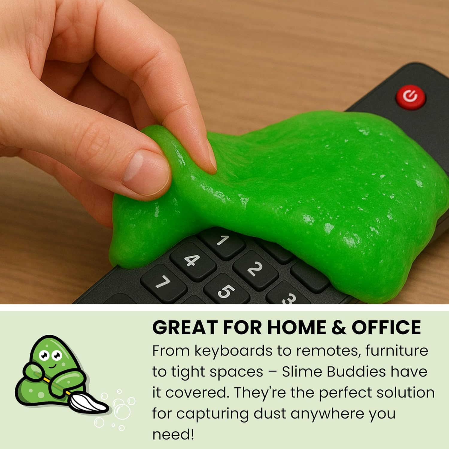 Slime Buddies Cleaning Putty Gel | Car Cleaning Gel for Air Vents & Interiors, Computer, Macbook & Laptop Keyboard Cleaner | Clean Hard to Reach Spaces | Surface Dust Cleaner | Apple Scent 160G