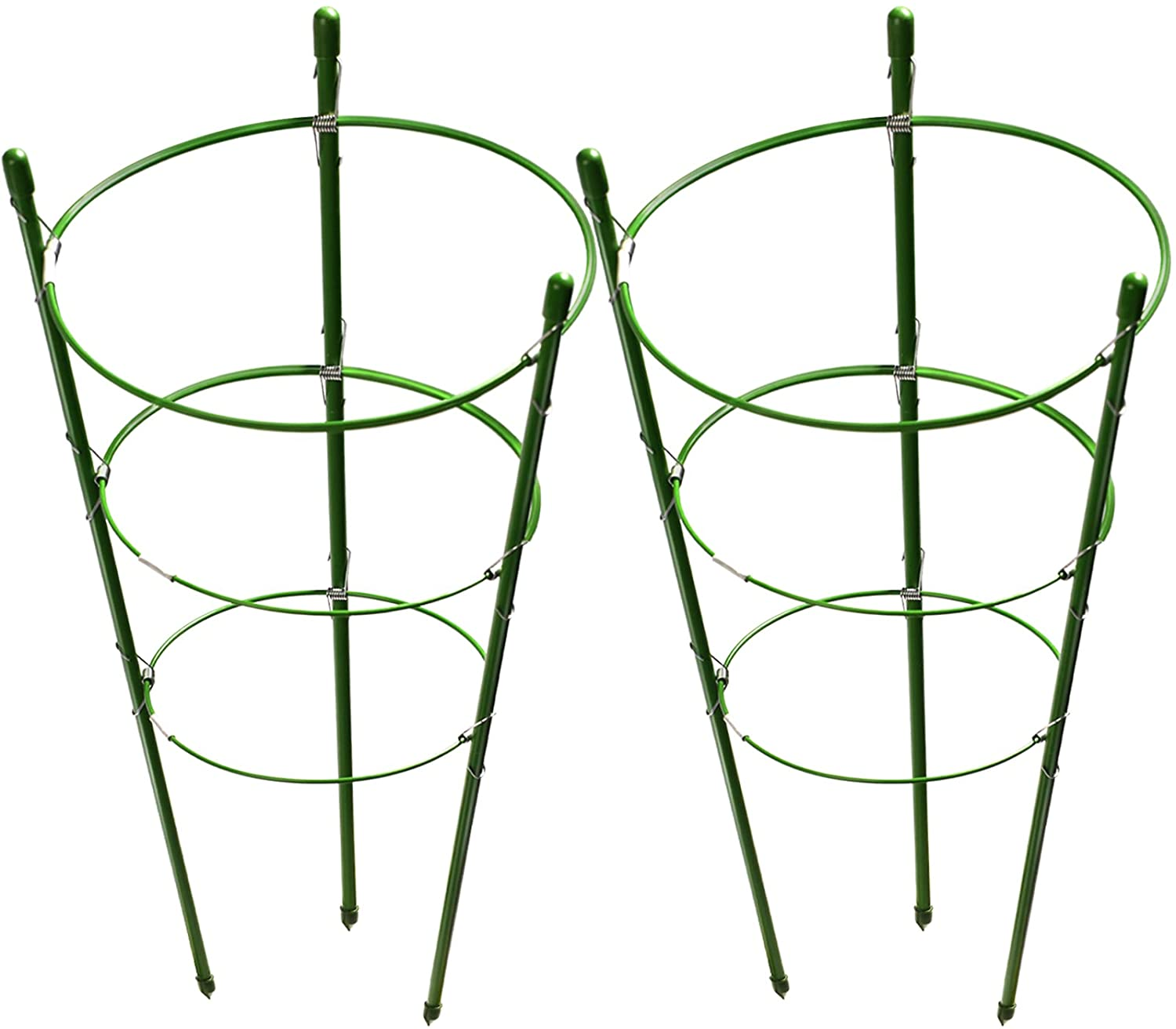 LEOBRO 2 Pack Plant Support Cage Metal Rust Resistant Garden Plant Support Ring Plant Stake Plant Support for Tomato, Trellis, Climbing Plant, Flower, 17.7&rdquo; High, 5.48&rdquo;/6.18&rdquo;/6.89&rdquo; Inner Diameter image number 6