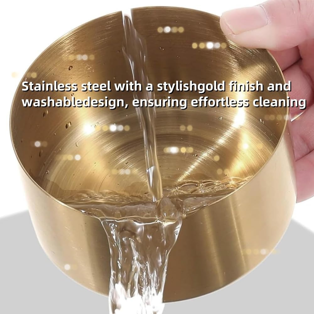 1 PCS Stainless Steel Windproof Ashtray Removable Lid - Indoor and Outdoor Use - Easy to Clean, Durable, Modern Design for Cigarettes and Cigars (Gold) image number 5