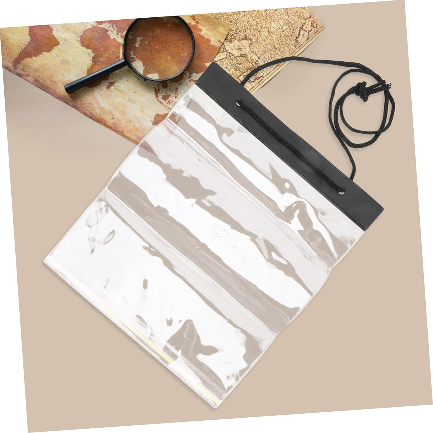 STAHAD Waterproof Drawstring Pouch File Holder PVC Document Bag Foldable Travel Organizer for Camping and Outdoor Training Office Use image number 2