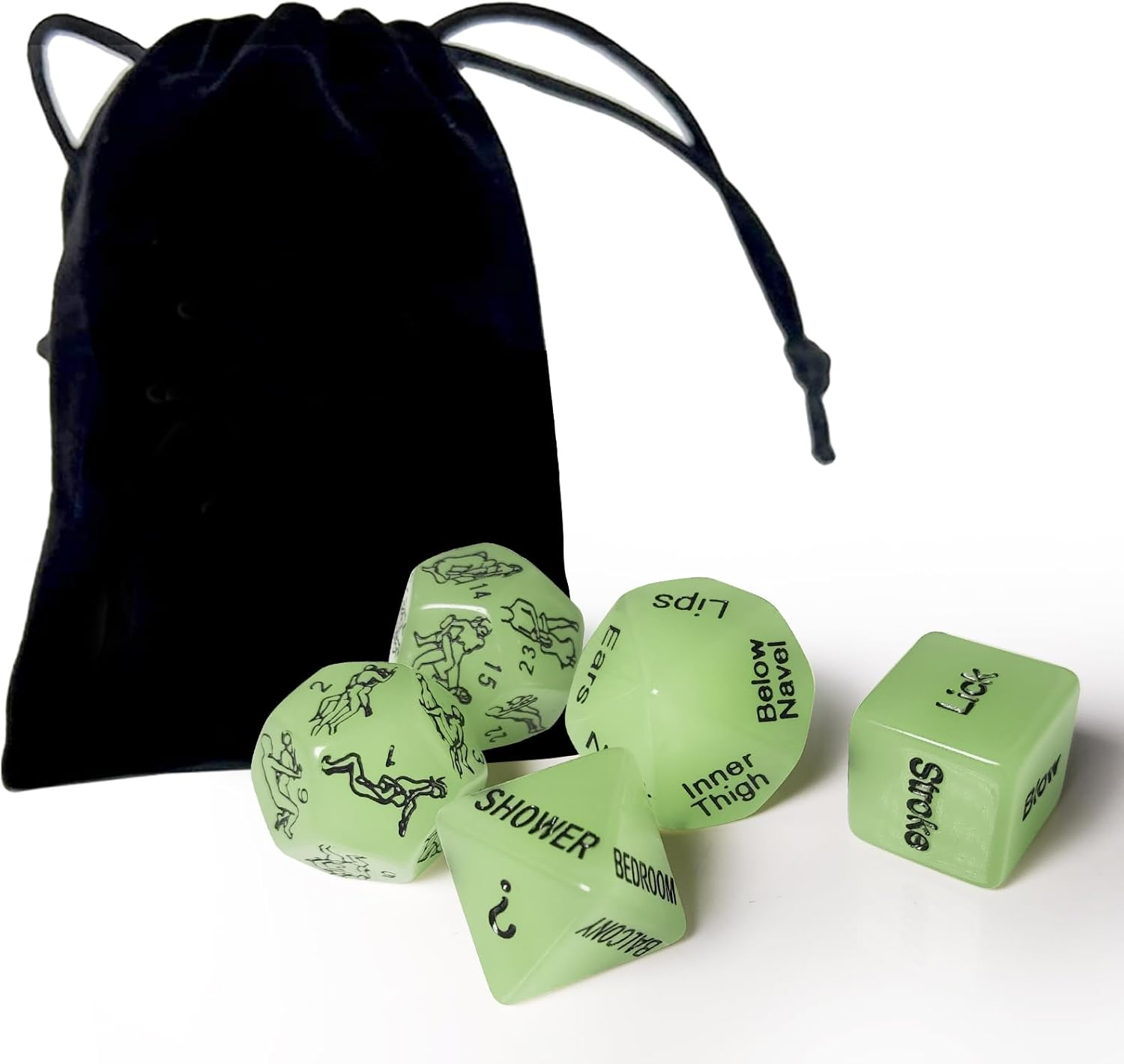 Sex Dice Games 6Pcs, Dices with Sex Positions, Sex Naughty Dice for Couples, Fun Game in the Bedroom, Adult Date Night Game for Couples, Valentine'S Day Gift (6 Dice) by Murmrr (Mix Pure Green) image number 2