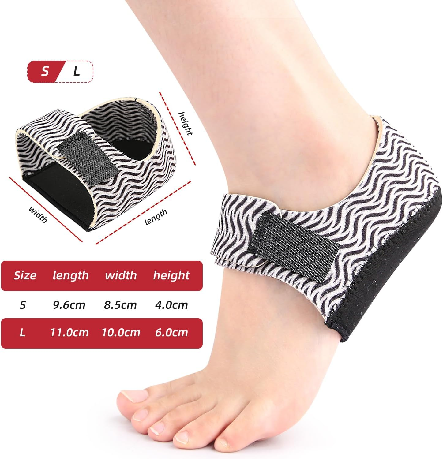 Heel Cushion Cups for Heel Pain Plantar Fasciitis for Men & Women (Large) image number 4
