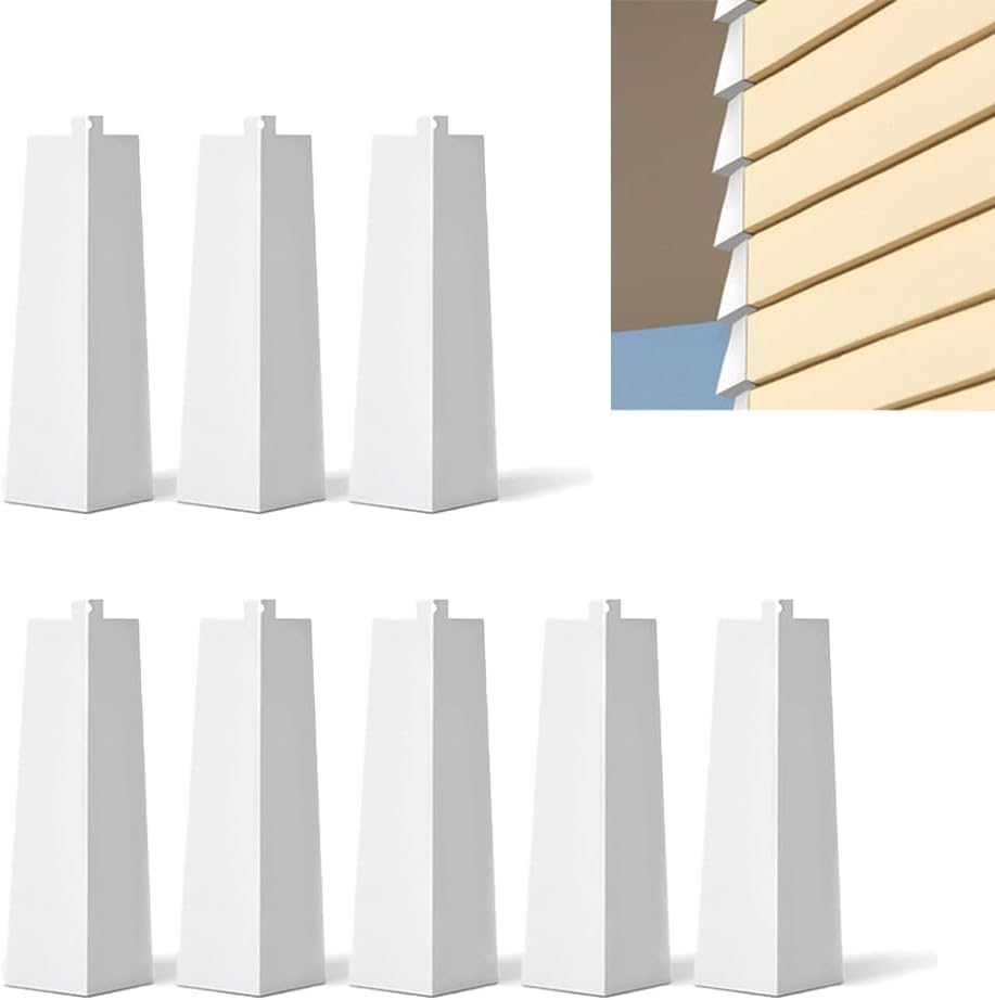 8 Pcs Aluminum Wall Panel Corners, 8 Inches with 8 Nails White Outer Wall Panel Corner Caps, Smooth Wall Panel Corner Edges House Outer Wall Panel Corners Used for Connecting Outer Wall Panel Corners