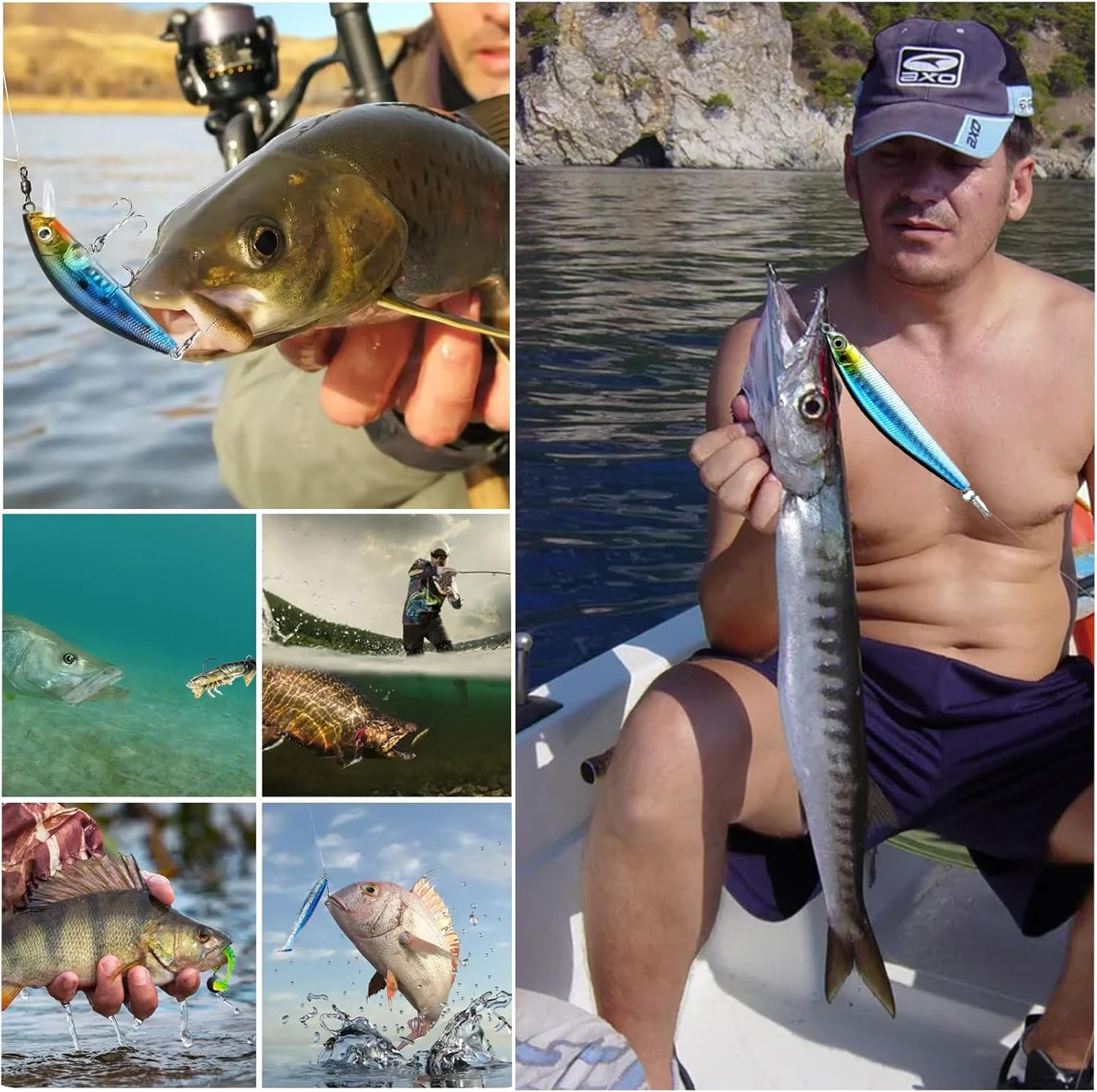 YELINTIAN 108Pcs Fishing Lure Kit, Baits Tackle Including Crankbaits,Fishing Lures Complete Fishing Tackle Set,Topwater Lures,Worms, Jigs, Hooks, Box and More Gear Lures for Bass Trout image number 3