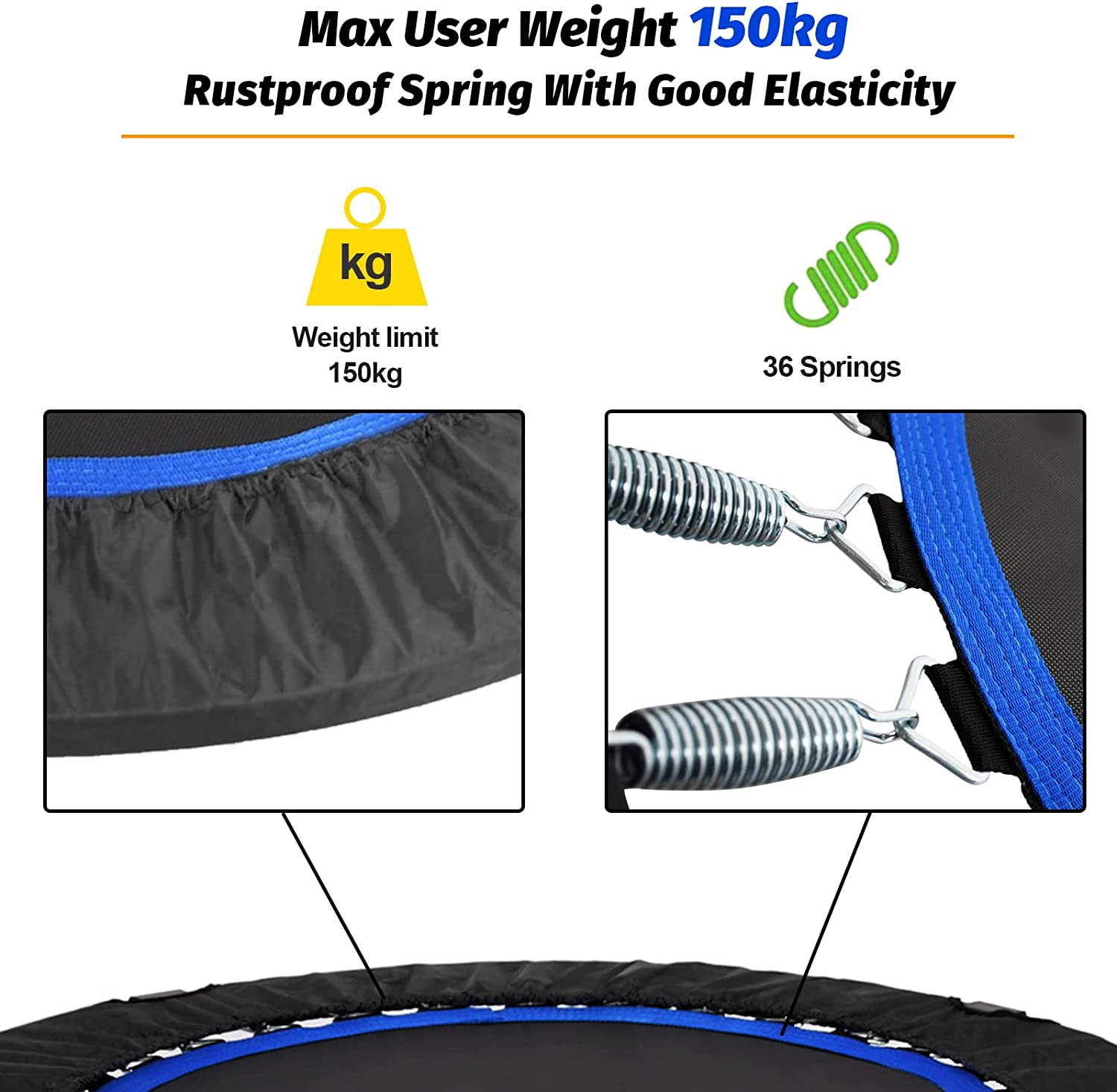 ADVWIN Trampoline, 40 Inch Fitness Mini Trampolines, Suitable for Adult and Kids Indoor/Outdoor Workout Max Load 150KG image number 4