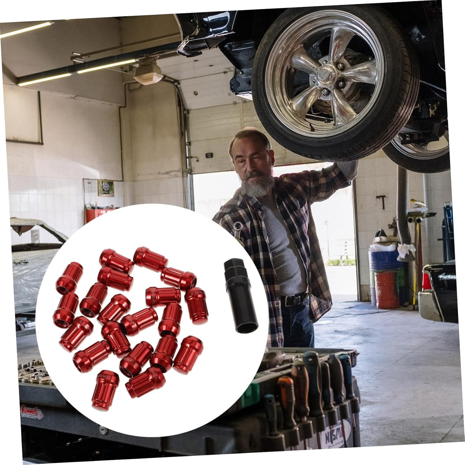 VINTORKY 20Pcs Spiral Mother Wheel Nut Covers Car Wheel Nut Caps Tyre Lug Accessories Easy Install image number 6