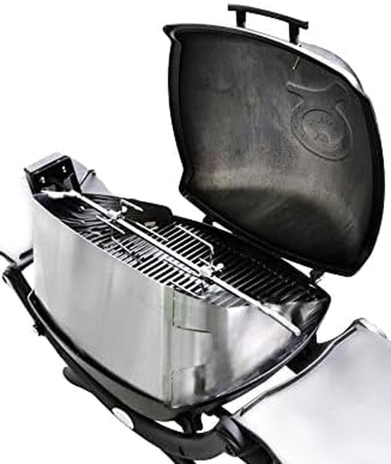 CAMPAQUIP Rotisserie Kit | Fits Weber Q Series | Q2000 | Q2200 | Q200 | Q220 | Gas BBQ Accessory | Stainless Steel | Heavy-Duty Motor | Even Cooking | Weber Barbecue Grill | NOT for N Series image number 1
