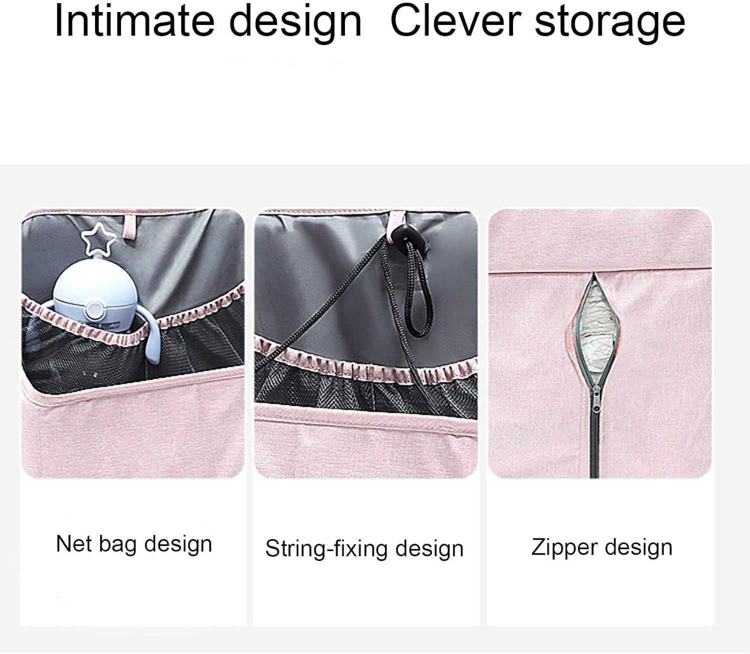 Hanging Diaper Organizer Nursery Crib Hanging Nappy Organizer, Hangable Diaper Caddy Storage Bag Waterproof Diapers Stacker Closet for Baby Caddy Crib Baby Stroller Pushchair Baby Essential image number 4